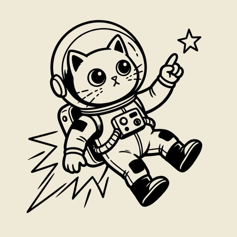 Astronaute chat dans l’espace