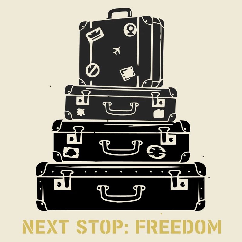 Suitcase Stack Freedom Saying