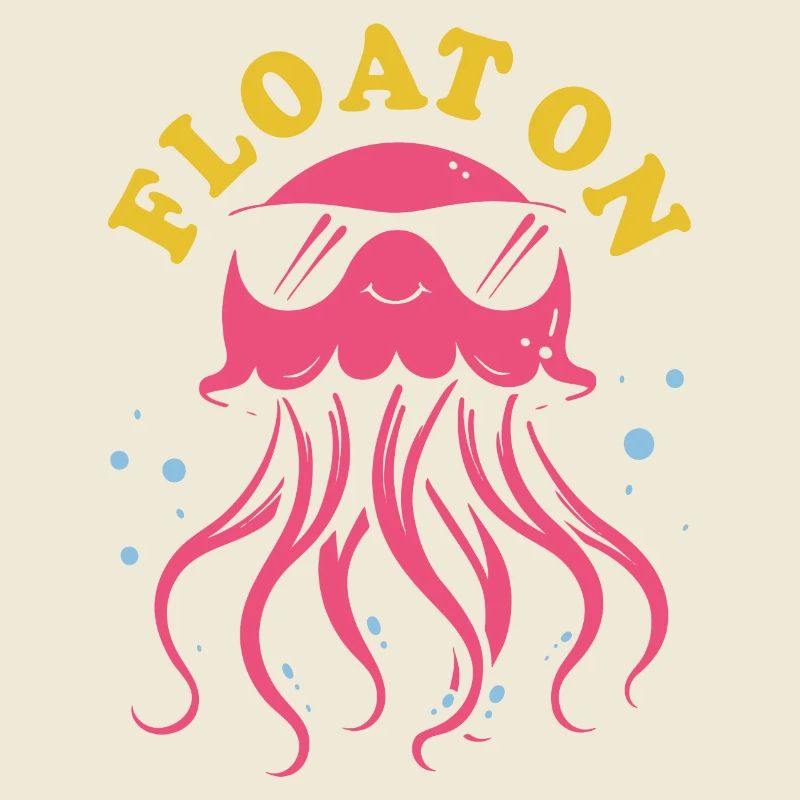 Float on, jellyfish with tentacles, sea creatures