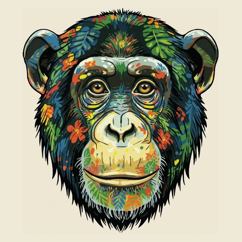 Fleurs colorées de chimpanzé