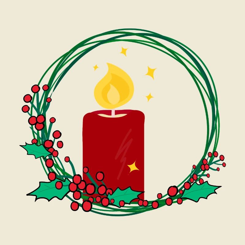 Weihnachtskranz mit Kerze