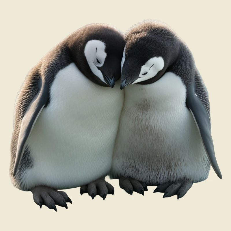 Zwei Pinguine umarmen sich