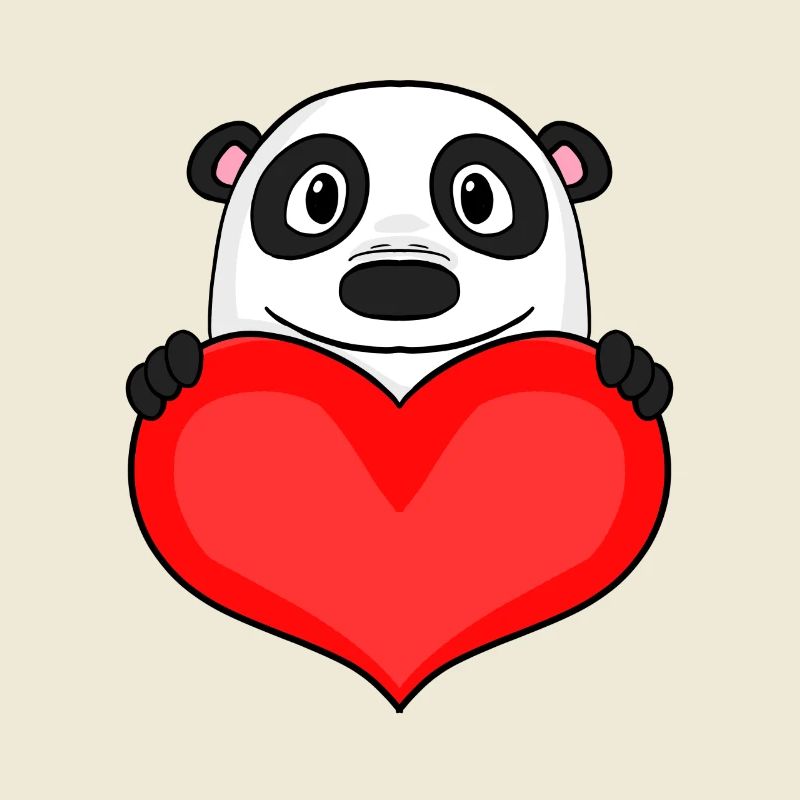 Panda mit Herz - Liebe Romantisch