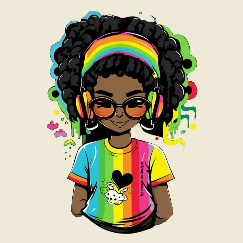 Leuchtender Reggae-Pullover mit Rainbow-Design