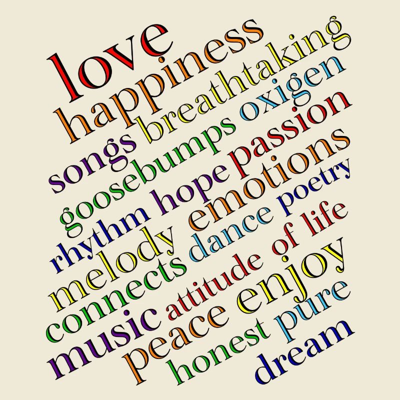 Regenbogen Typografie Lebensfreude