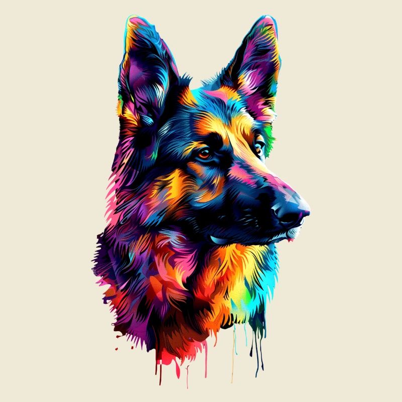 Schäferhund Bunte Farben Pop Art Hund Schäferhunde