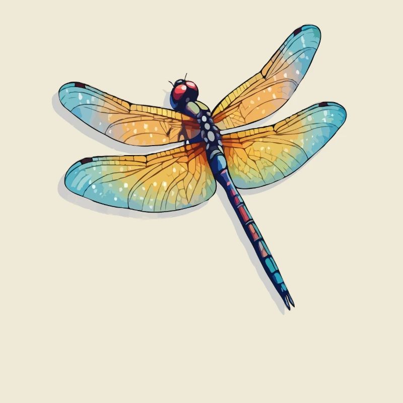 Illustration de libellule colorée