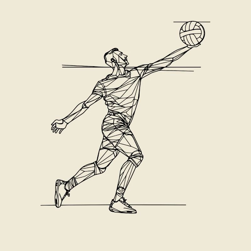 Volleyball Player Drawing
