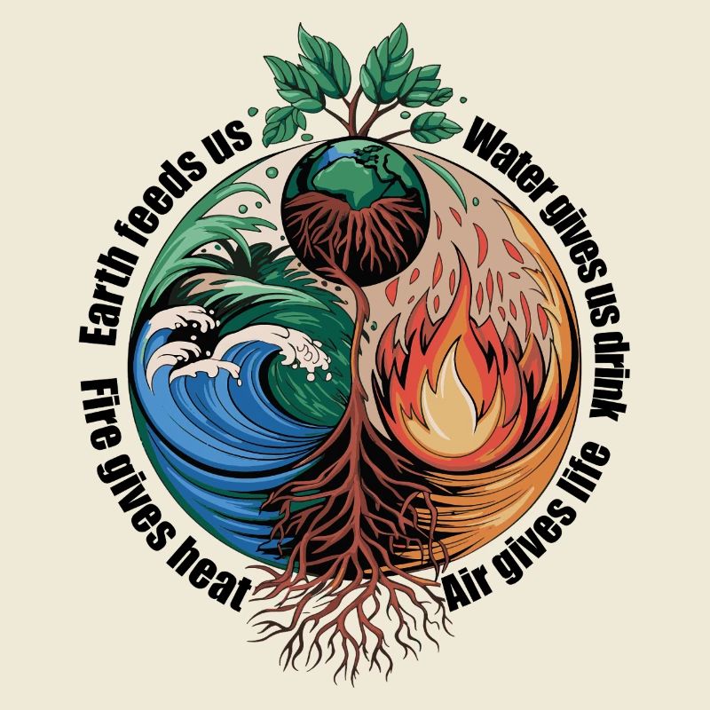 Four Elements Tree - Earth, Water, Fire, Air