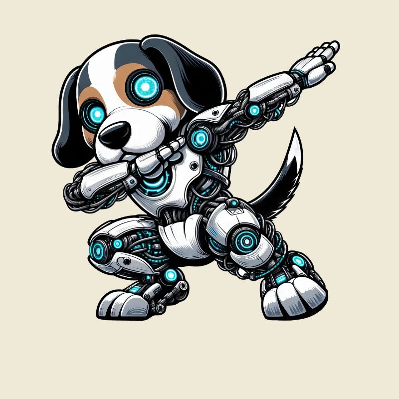 Cool Beagle Robot Astronaute Dabbing Dessin animé