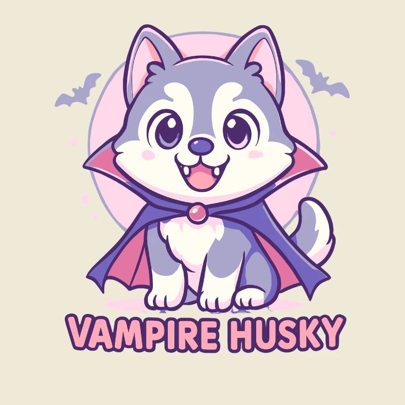 Conception de marionnette husky vampire mignon