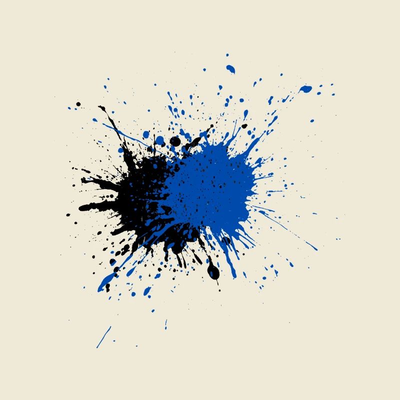 Impression créative d’éclaboussures de peinture bleue