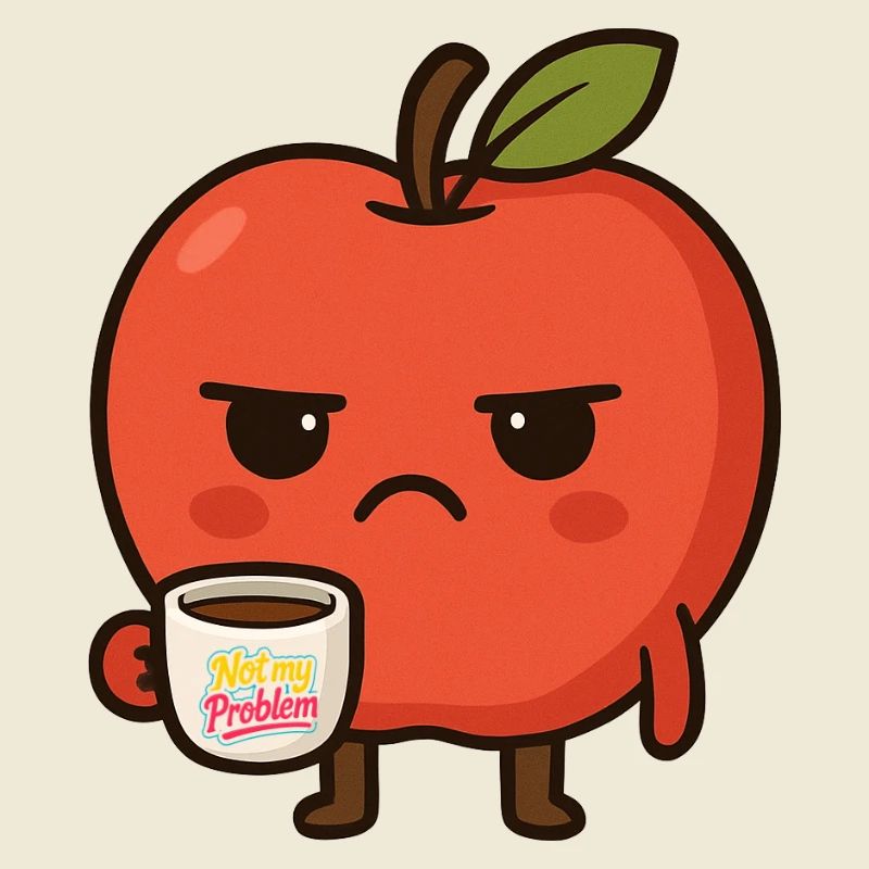 Grumpy Kawaii Apple - Drôle pas mon problème Meme