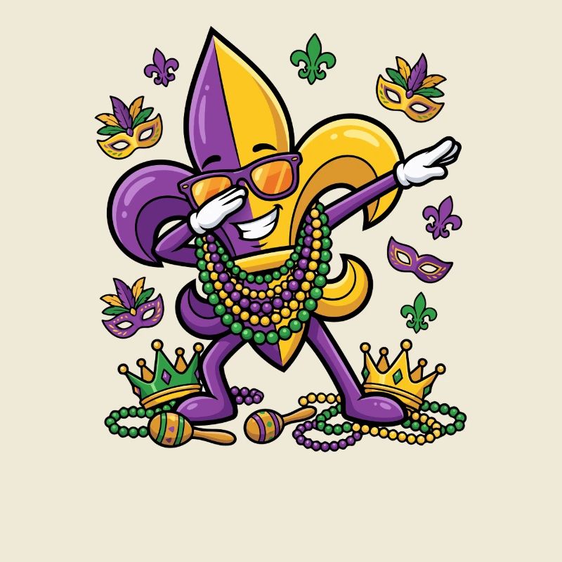 Dabbing Fleur De Lis Mardi Gras Dab Fleur De Lis