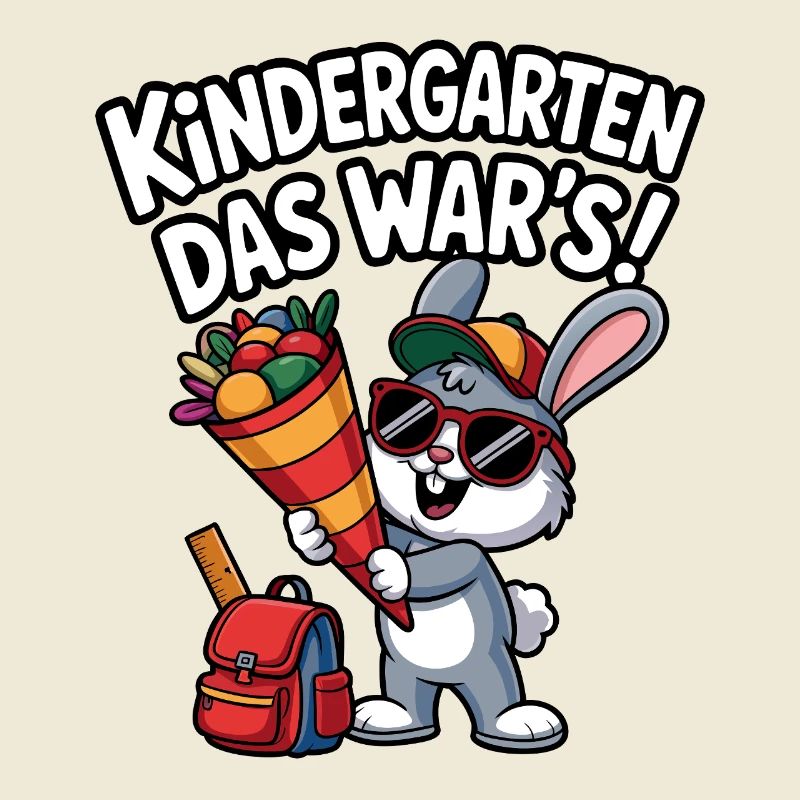 Kindergarten Adventure Bunny with School Backpack