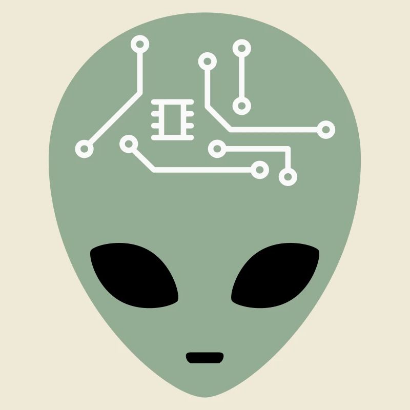Alien Head avec circuits (trois couleurs)