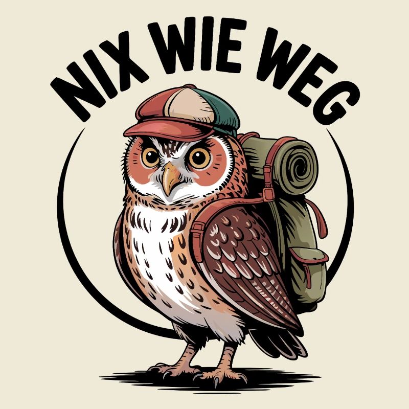 Wander-Eule mit Rucksack
