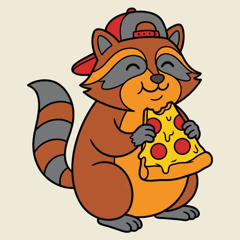 Cadeau drôle de panda déchet-de-pizza mangeant de la pizza