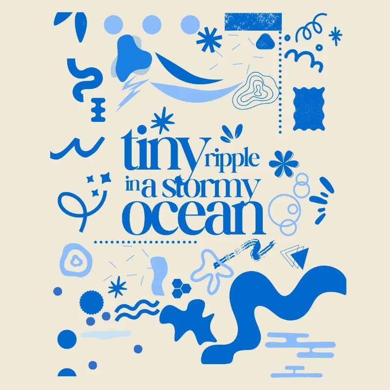 Tiny ripple in a stormy ocean (busy pattern)