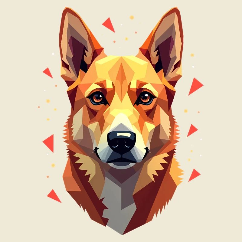 Geometric Dog Abstract Artwork