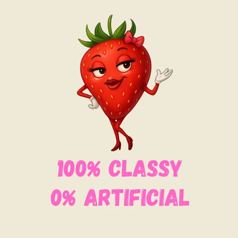 Strawberry Diva Elegant Fruit Cartoon