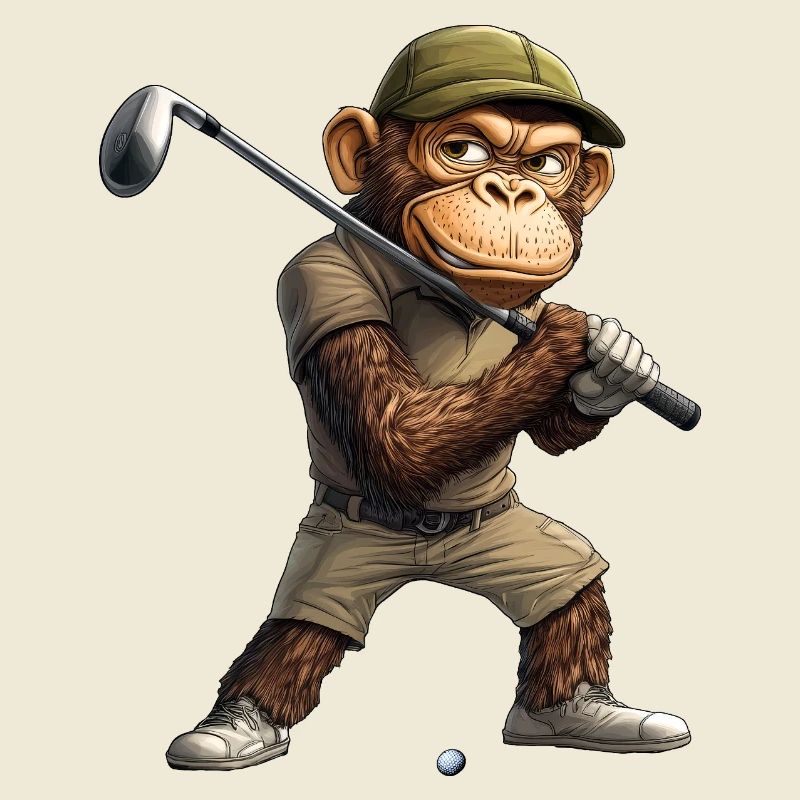 Affen Golf / Golfer Affe
