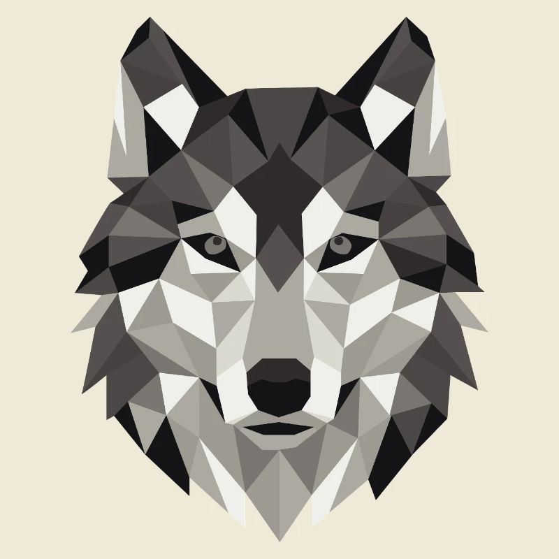 Wolf Head Lowpoly Geometry