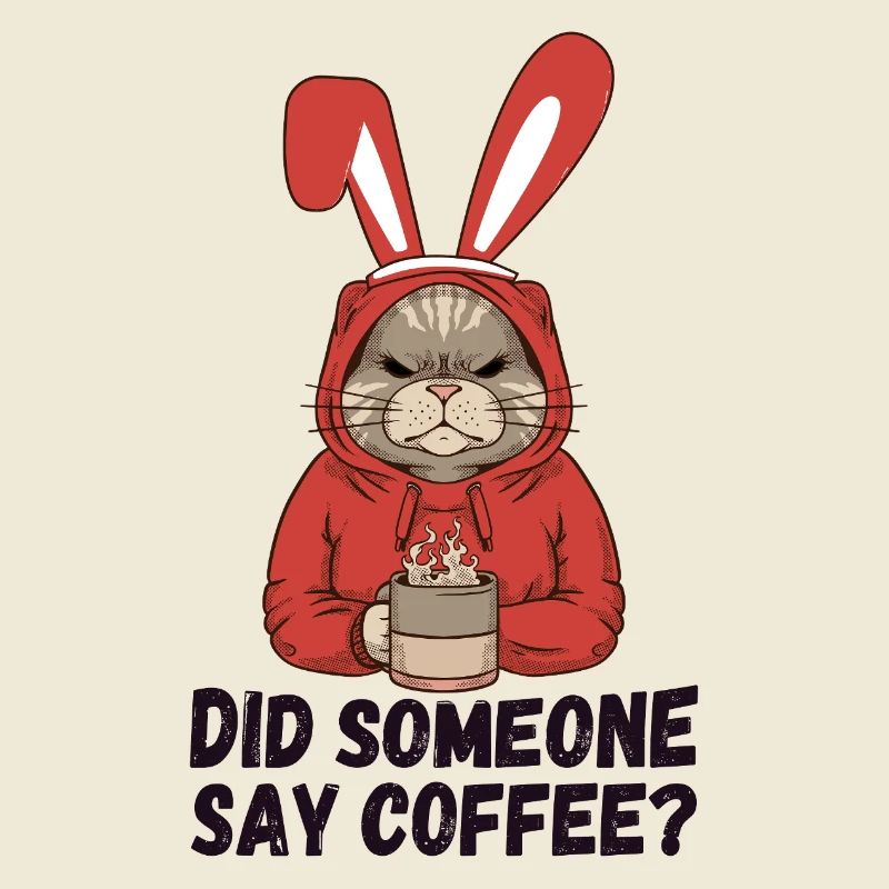 Quelqu’un a dit café ? Chat aux oreilles de lapin