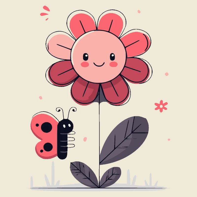 Fleur avec papillon
