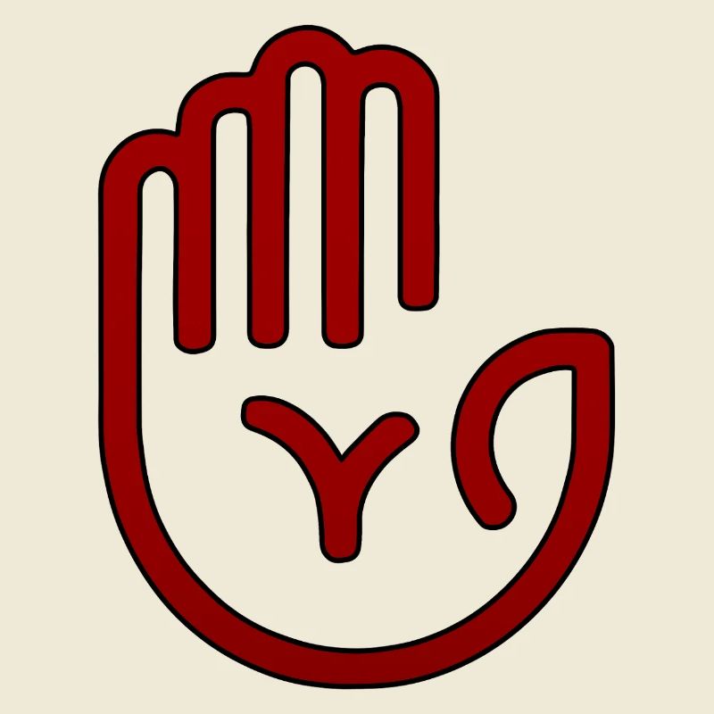Red Minimal Handprint