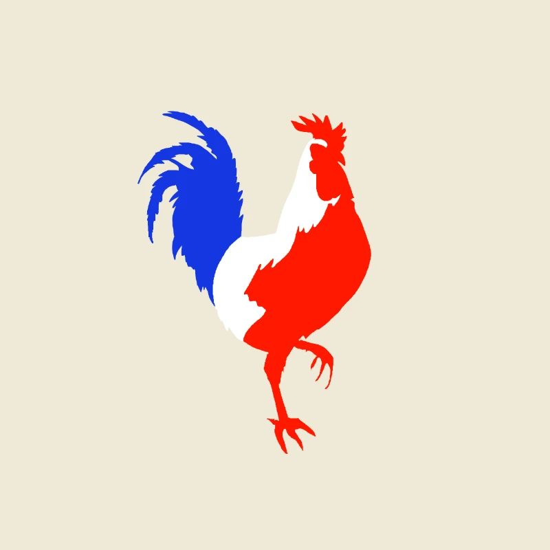 rooster blue white red