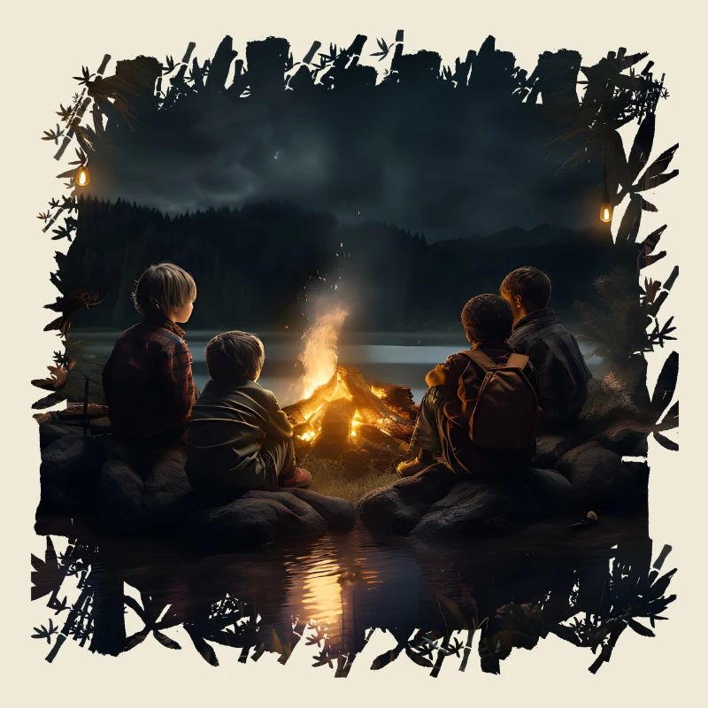 When children sit around a campfire