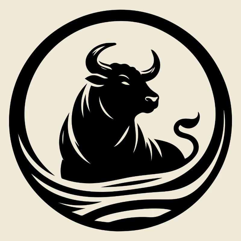 Bull Logo in schwarz- weiß