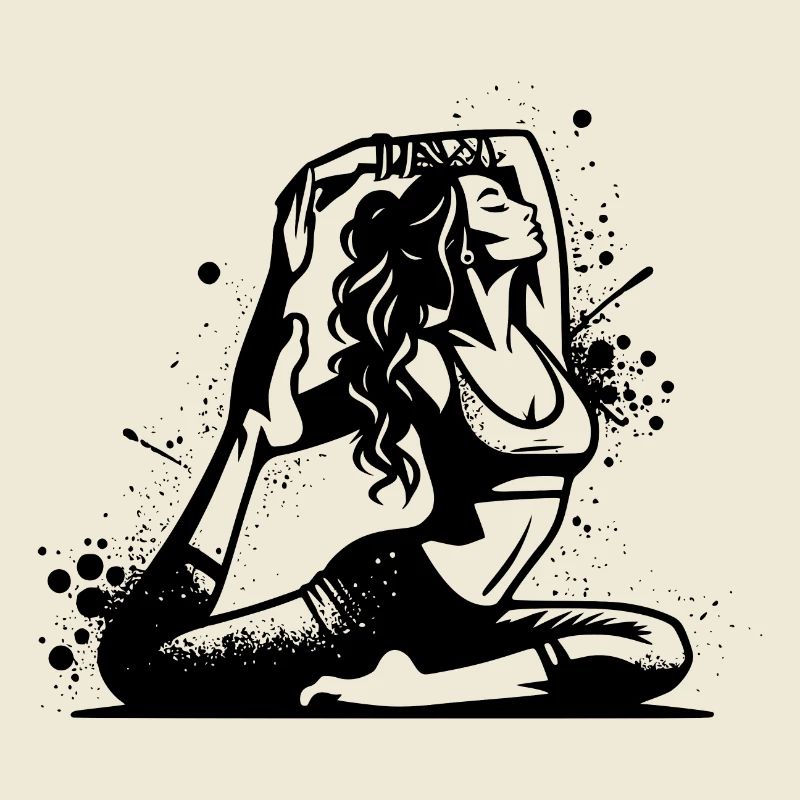 Yoga student in deep concentration exercise