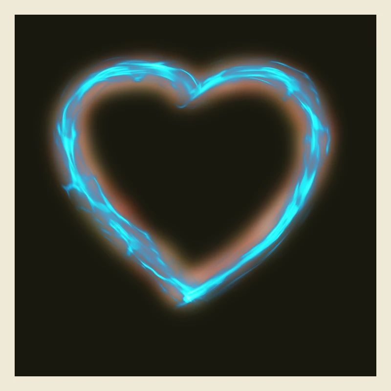Coeur d’eau bleue avec éclairage