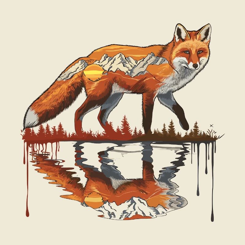 Fuchs Waldtier Muster Tierkunst Fuchs Muster