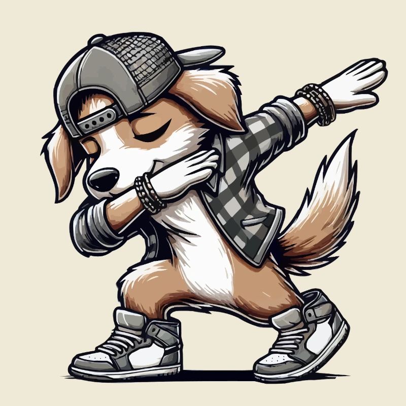 Bande dessinée de dabbing de chien