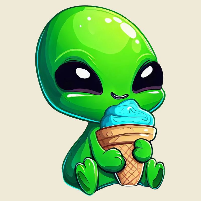 alien grün außerirdischer eis softeis blaues eis