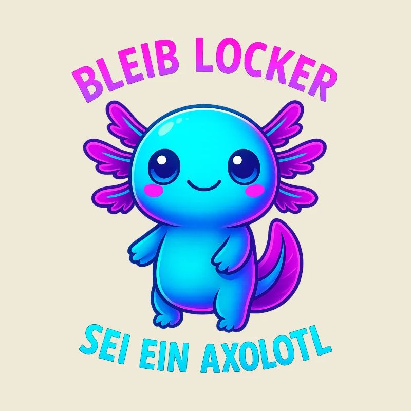 Bleib locker sei ein Axolotl | Neon Spruch Design