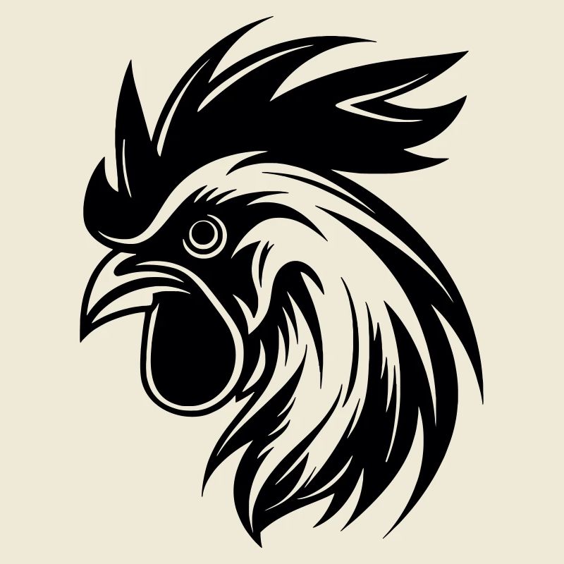 Rooster Head Vector Art
