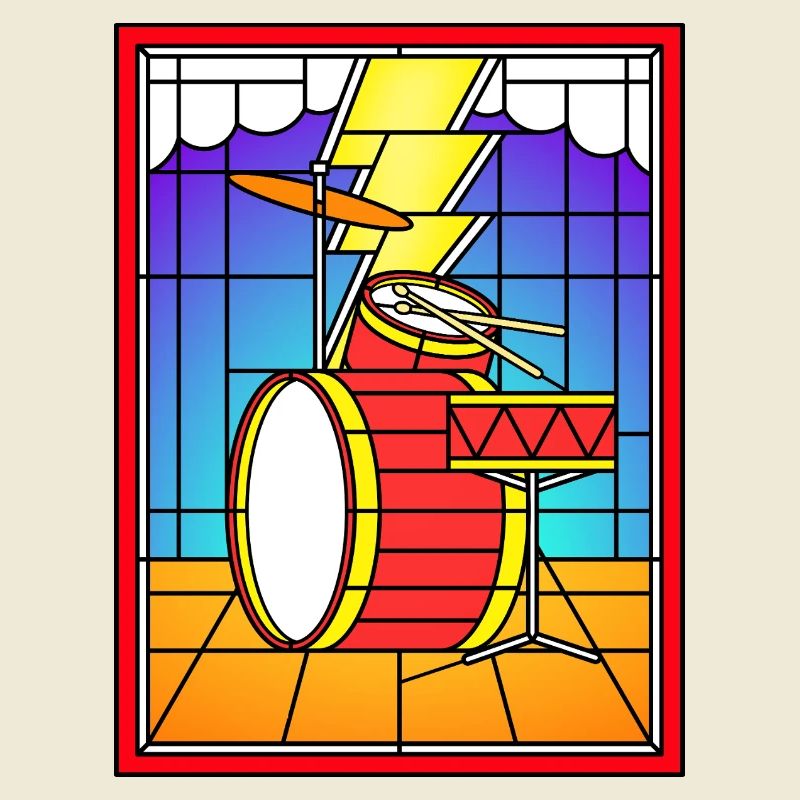 Buntglas-Schlagzeug Set