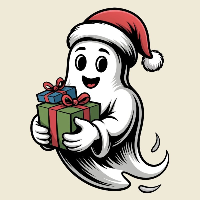Weihnachtsgeist mit Geschenk