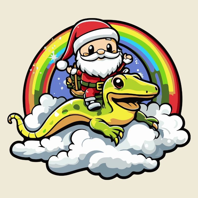 Echse Weihnachtsmann Regenbogen