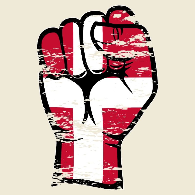 Danemark Drapeau Poing Main Utilisé Symbole