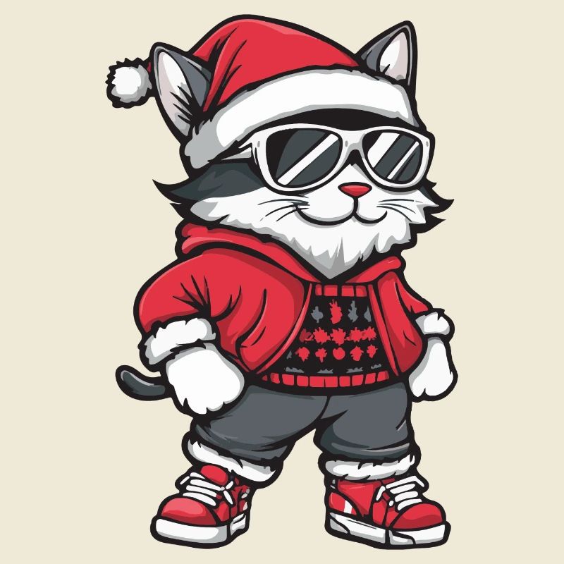 Cat Christmas Comic Cool