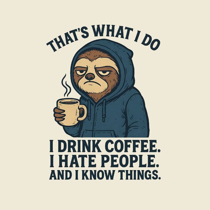 C’est ce que je fais Coffee Sloth Saying