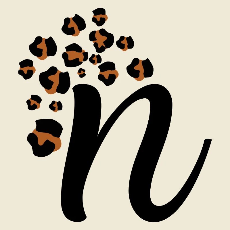 Letter n leopard pattern