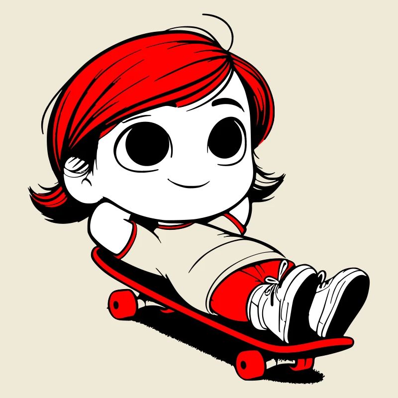 Kathy relaxing on a skateboard