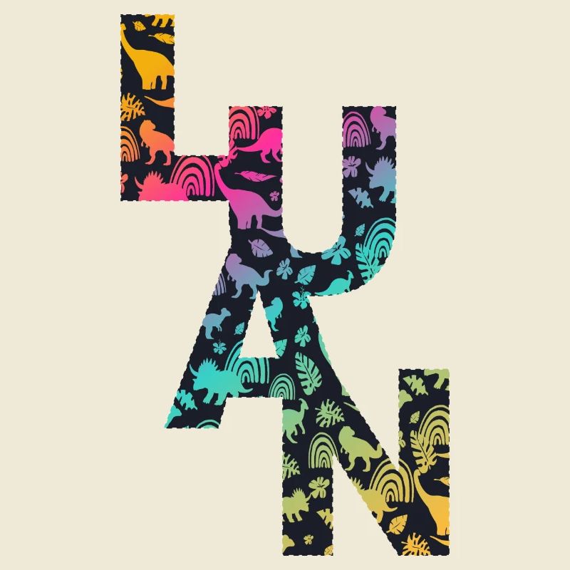 LUAN - Beautiful boy name with dinosaur