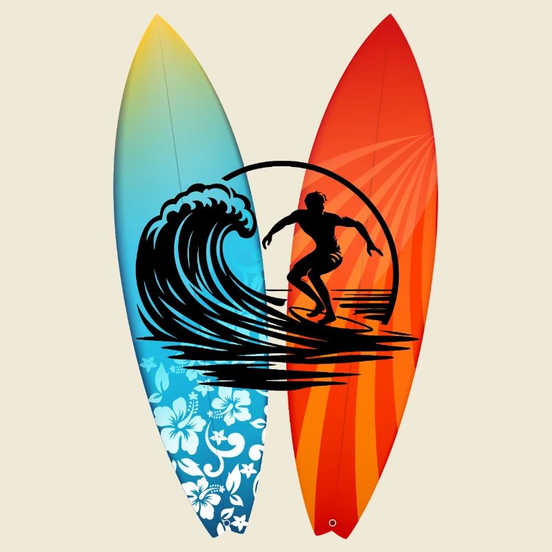 Surfeur planche de surf